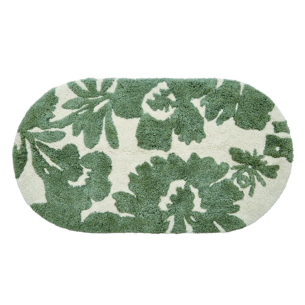 Apiarist Floral Cotton Bath Mat by Joules in Green